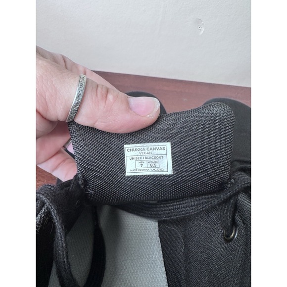 Lems Canvas Chukka Shoe Womens 8.5 Black Low Drop Barefoot Wide Toe Box Vegan - Picture 5 of 7